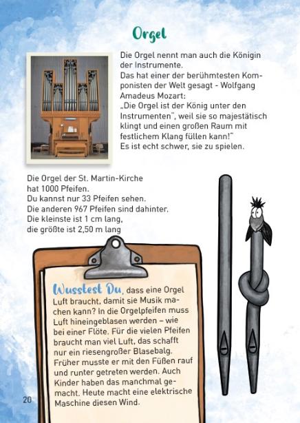 Innen-Seite 19: Orgel, Orgelpfeife und ein erkärender Text