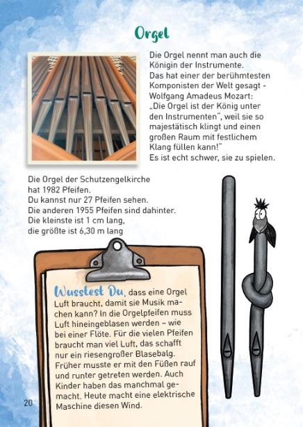 Innen-Seite 19: Orgel, Orgelpfeife und ein erkärender Text