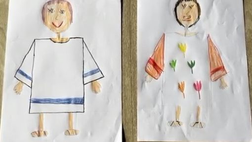 Zeichnung: zwei Männer zur Zeit Jesu