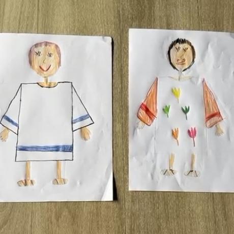 Zeichnung: zwei Männer zur Zeit Jesu