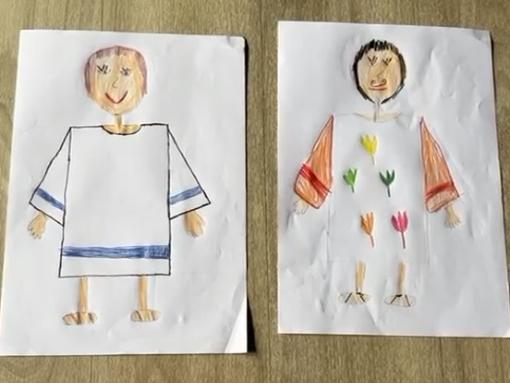 Zeichnung: zwei Männer zur Zeit Jesu