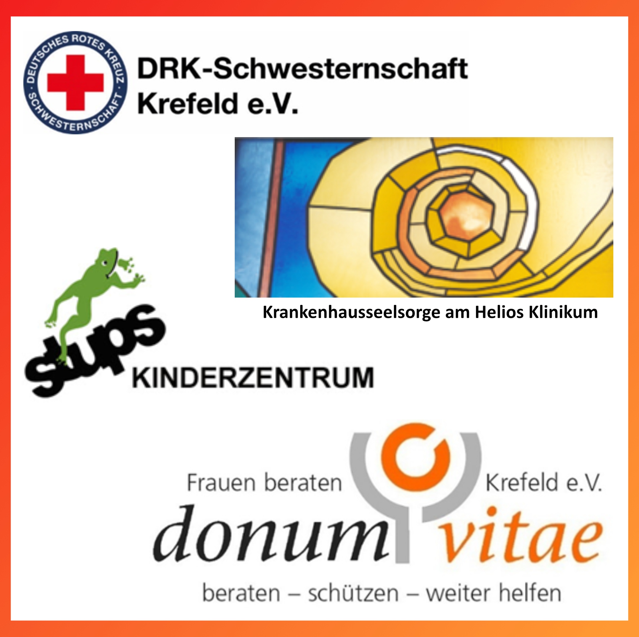 vier verschiedene Träger mit ihren jeweiligen Logos