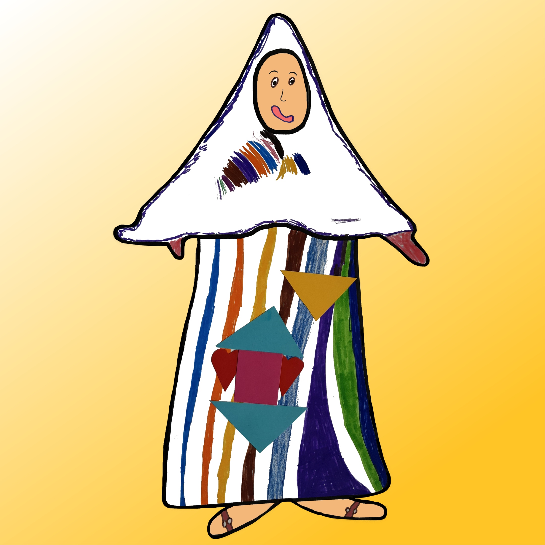 aus Papier geschnitten und verziert: Jesus